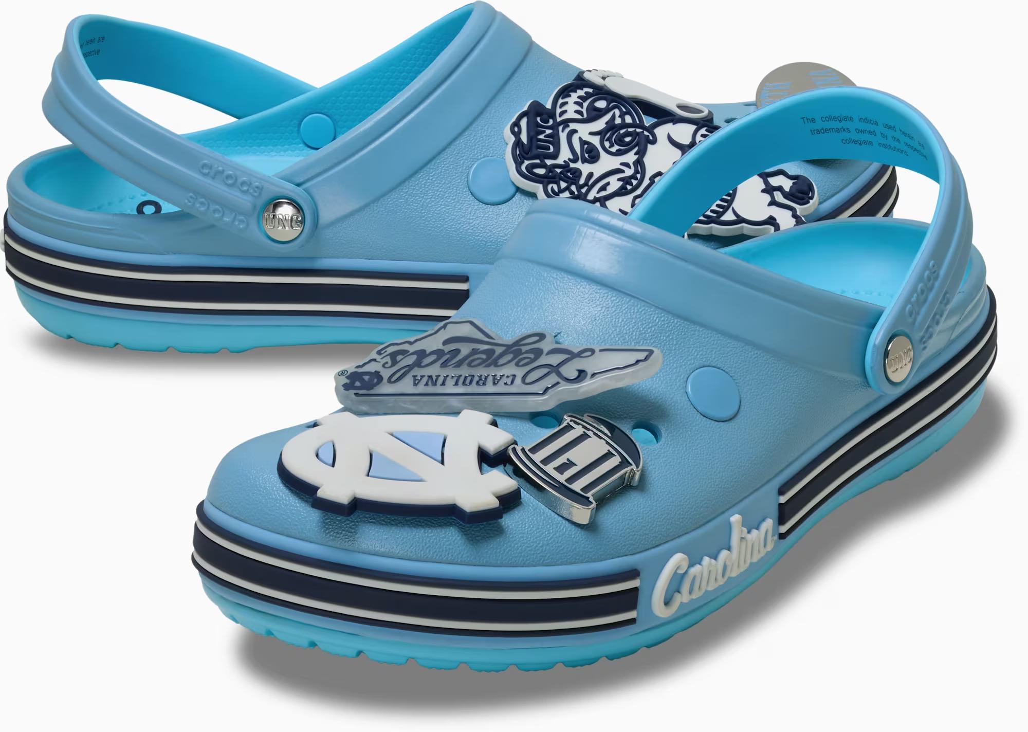 NCAA x Crocs Crocband Clog "UNC Tar Heels" (SKU: 213573-90H). Photo via Crocs.