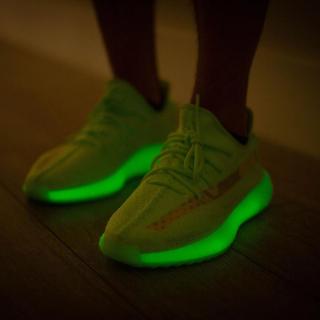 adidas yeezy jeans boost 350 v2 glow in the dark on foot look 7