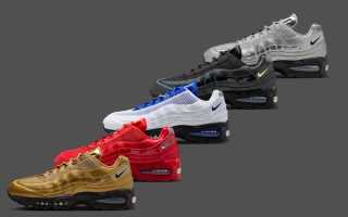 Five Total 90 football-inspired Nike Air Max 95 sneakers.