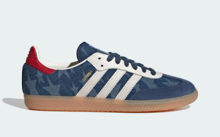 adidas Samba OG "USMNT" in a denim outfit inspired by the U.S.A.'s Away jersey from 1994.