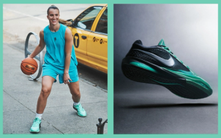 WNBA star Sabrina Ionescu wearing her "Limelight Glow" Nike Sabrina 4 basketball shoe.