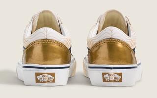 Big Kids' KPop Demon Hunters x Vans Old Skool "Golden" (SKU: VN000ECUGLD). Photo via Vans.