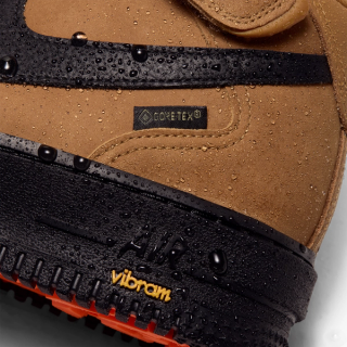Nike Air Force 1 Mid '07 GORE-TEX Vibram "Wheat/Black" Waterproof Upper (SKU: IO1875-700).