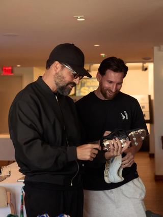 Lionel Messi & Ronnie Fieg for Kith x adidas Football. Photo via Ronnie Fieg.