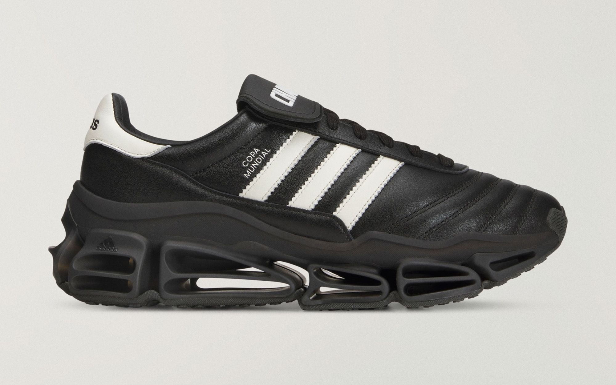 Willy Chavarria x adidas Megaride Copa "Black/White" (SKU: KZ8743). Photo via adidas.