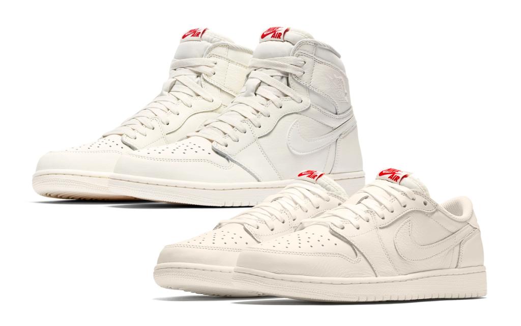 Air Jordan 1 Low OG in Sail colorway, side profile view of low-top silhouette