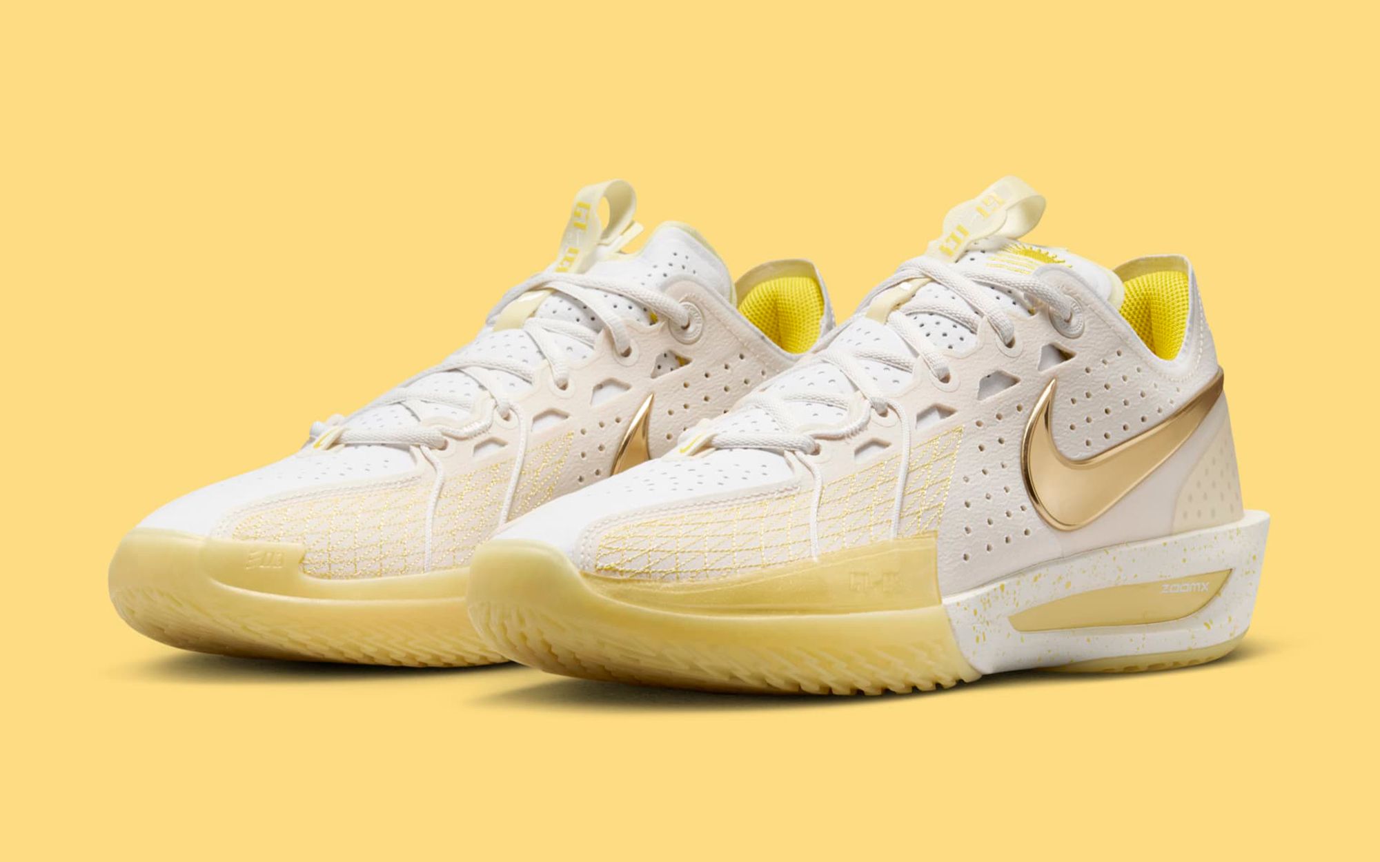 Size 13- Nike Jordan Poole x Air Zoom GT Cut 3 Beach Nike Air Zoom G.T. Cut 3 Jordan Poole “Milk and Cookies” is  main image 4