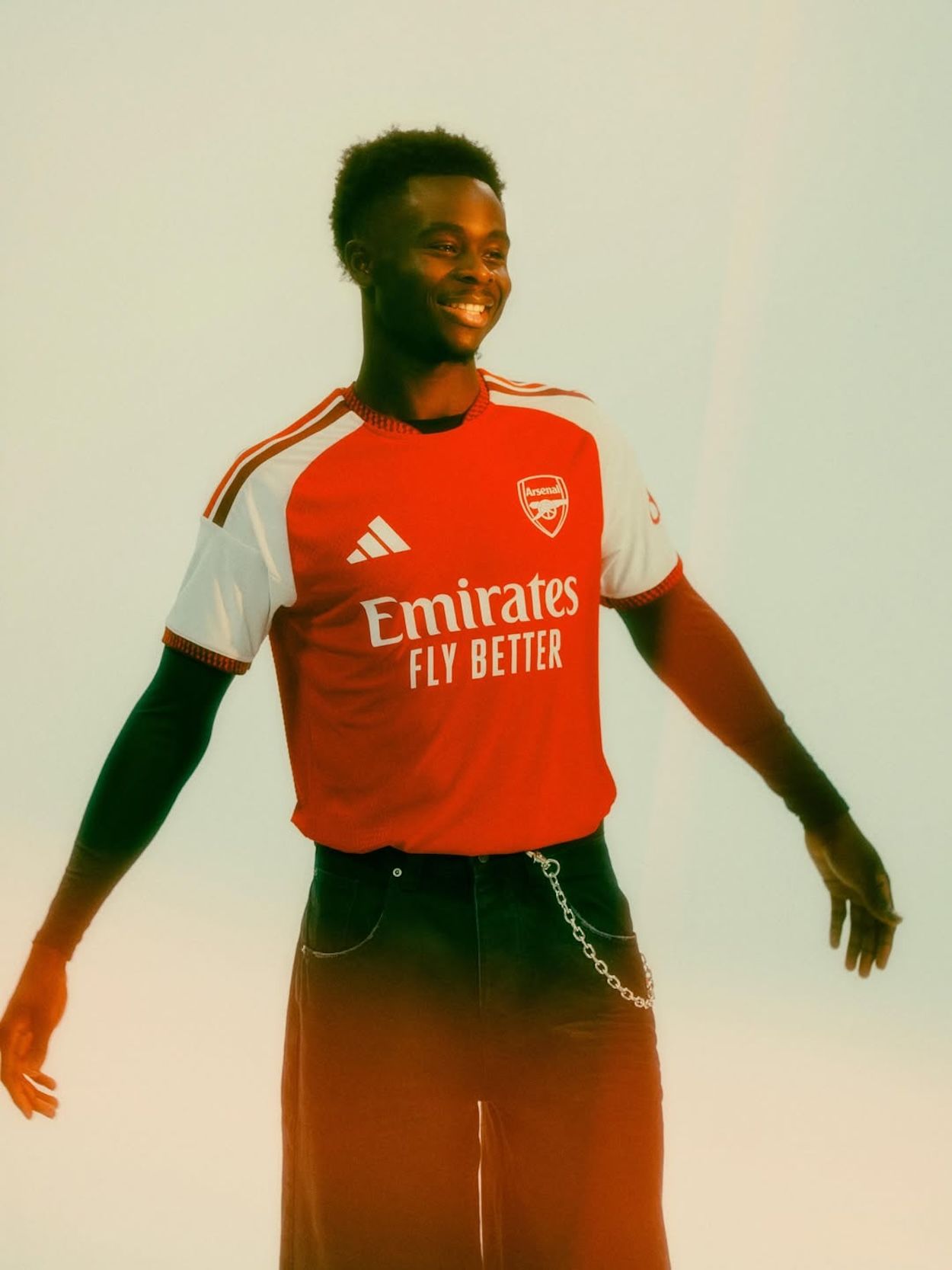 Bukayo Saka for Arsenal 26/27 Home kit. Photo by @lowernorthbank on Instagram.