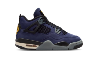 Big Kids' Air Jordan 4 "Lakeshow" in a "Imperial Purple/Multi-color/Multi-color" color scheme.