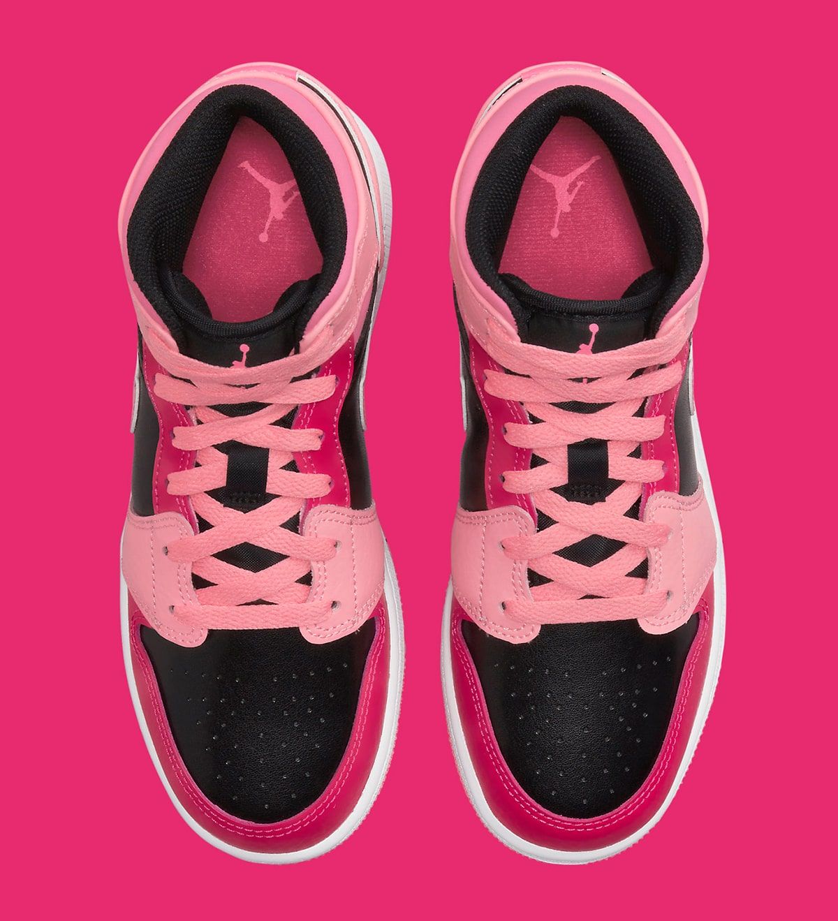 Nike Air Jordan 1 Mid Coral Chalk/Rush Pink/black/pinksicle. high quality Brand new Little ki