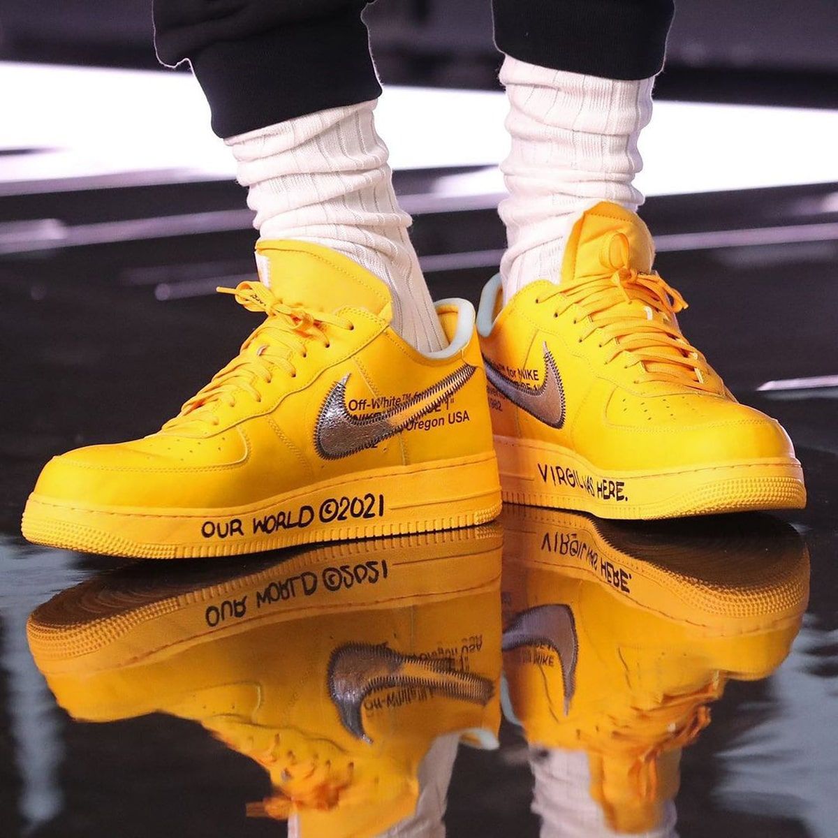 Off-White Nike Air Force 1 Lemonade University Gold DD1876-700 Release Date  - SBD