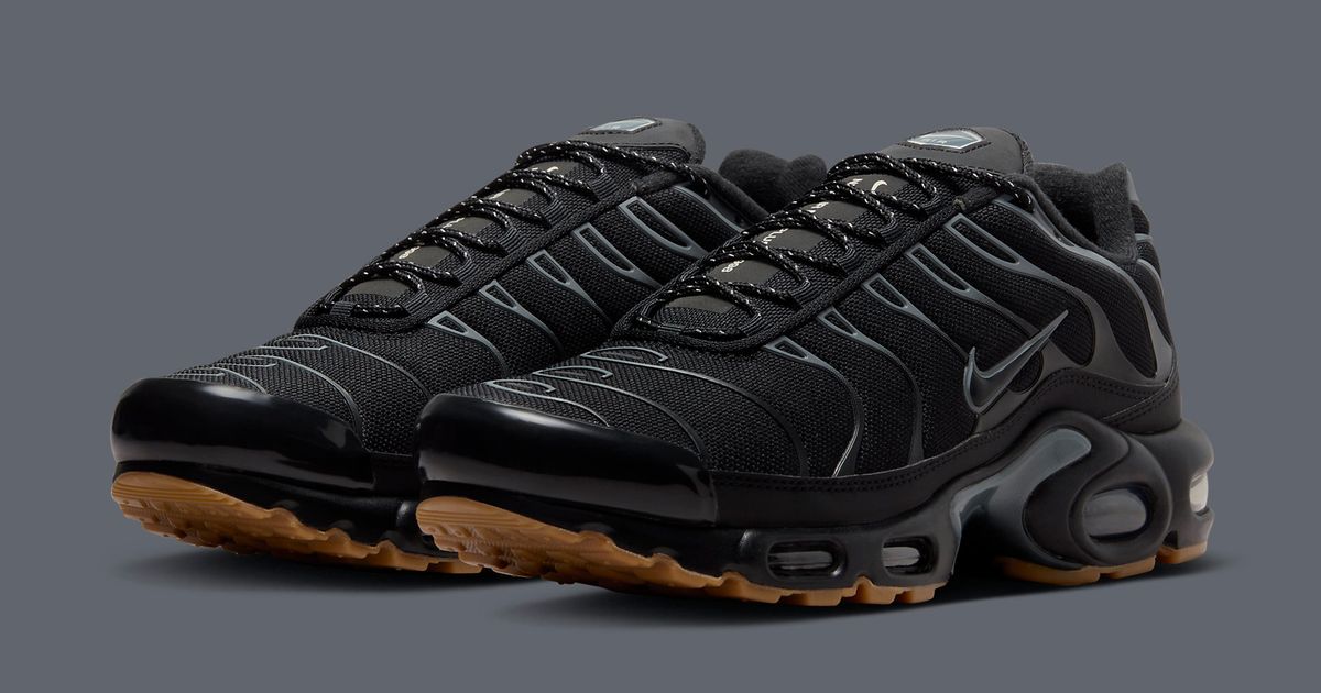 Nike Gear Up this New Black and Grey Air Max Plus with Gum Soles ...