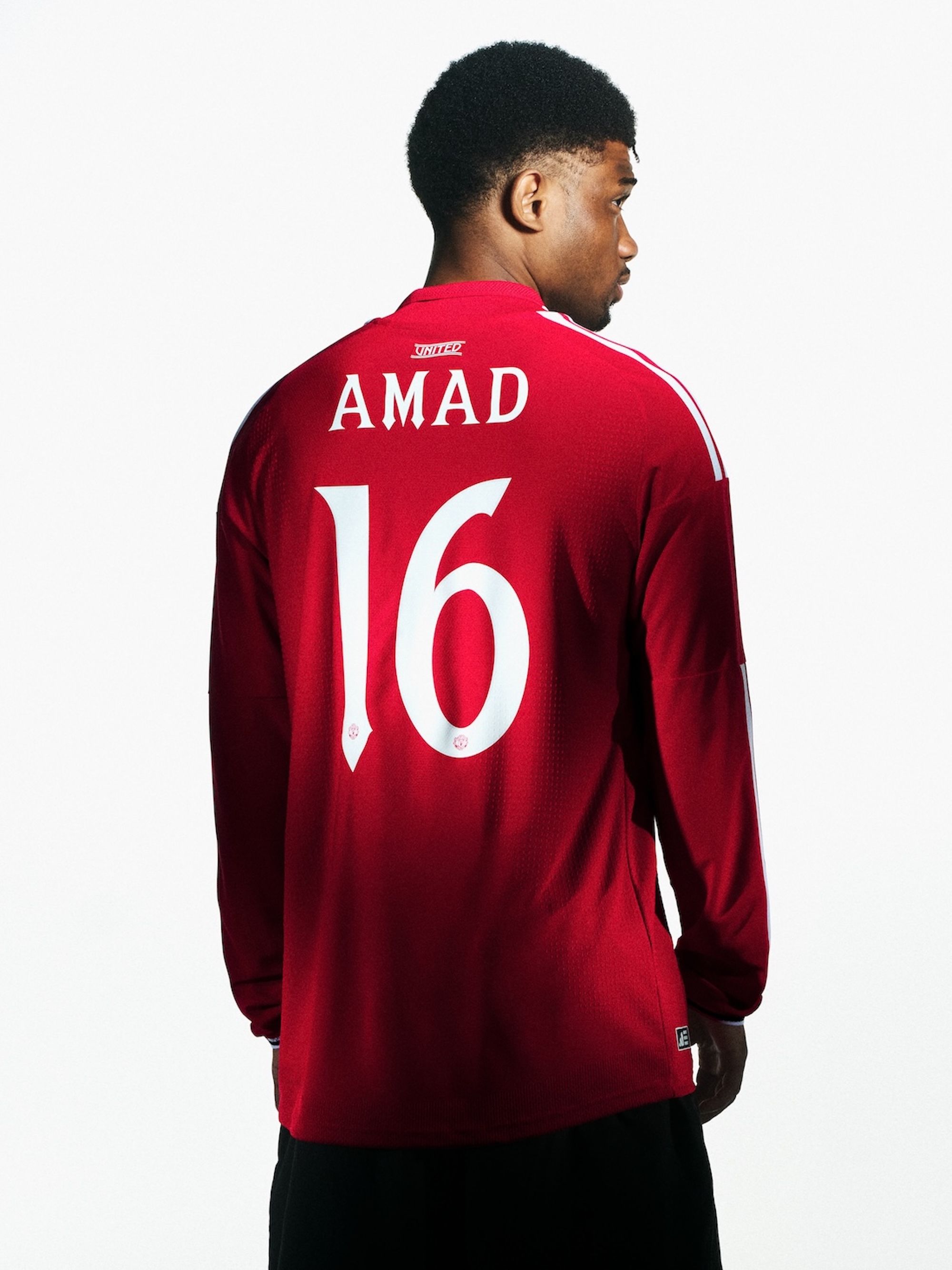 Amad Diallo for Manchester United 26/27 Home kit by adidas. Photo via adidas.