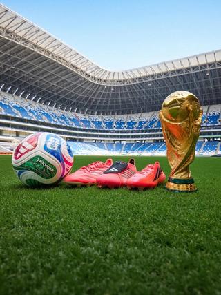 "Solar Turbo"-colored "Road to Glory" football boots by adidas for the 2026 World Cup™.