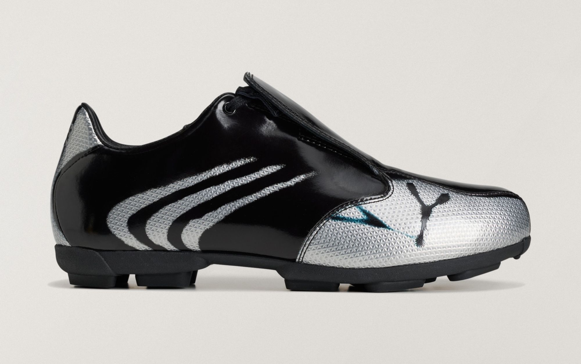 CHITO x adidas Y-3 F50 TUNIT AOP "Black/Silver" (SKU: KH6855). Photo via adidas.