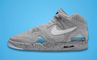 Speculative mock-up of the Nike Mag-inspired Air Tech Challenge II (Photon Dust/Blue Tint). Mock-up by Sole Retriever.