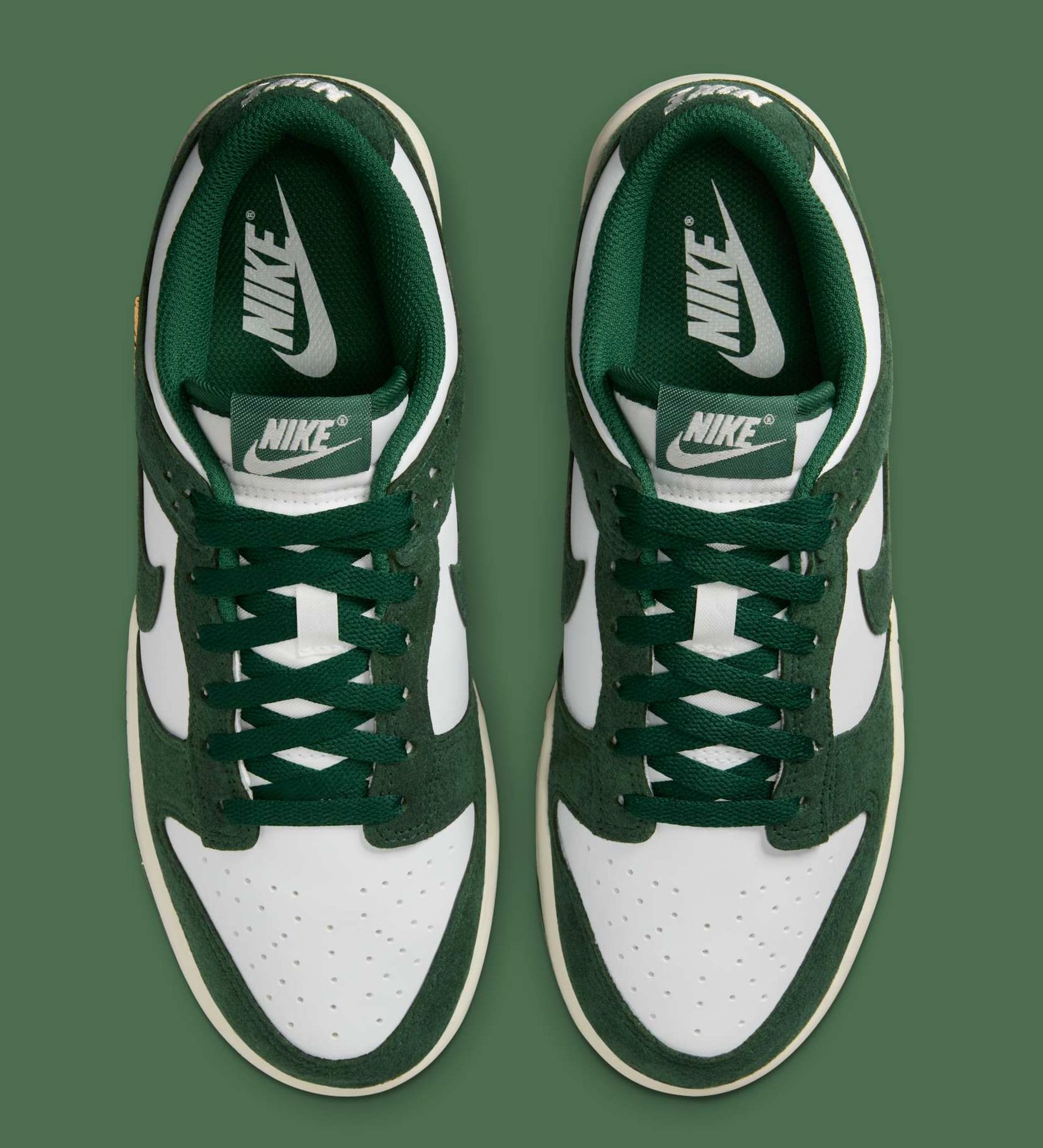 Nike Dunk Low “Gorge Green” Features Premium Suede and Gold