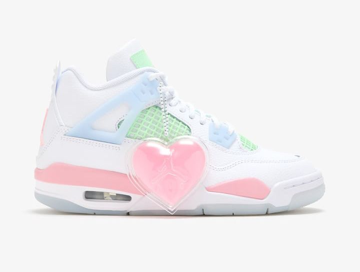 pink and green jordan 4s