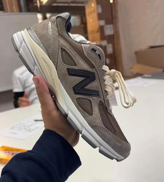 Teaser image of the JJJJound x New Balance 990v4 "Cobblestone" collaboration.