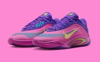 A'ja Wilson's Nike A'One in a "Fierce Purple/Hyper Magenta" color scheme.