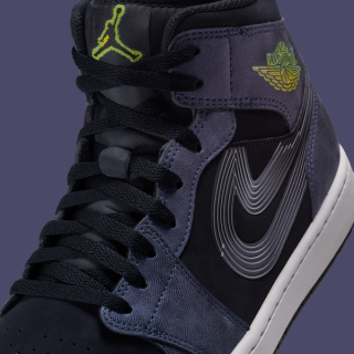 Men's Space Jam x Air Jordan 1 Mid "Black/Varsity Blue" (SKU: IX6374-001). Photo via Nike.