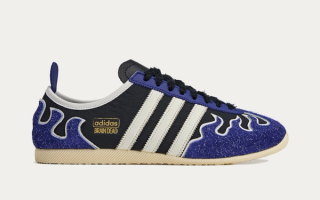 Brain Dead x Adidas Japan Lo collaboration in a black-and-blue color scheme.