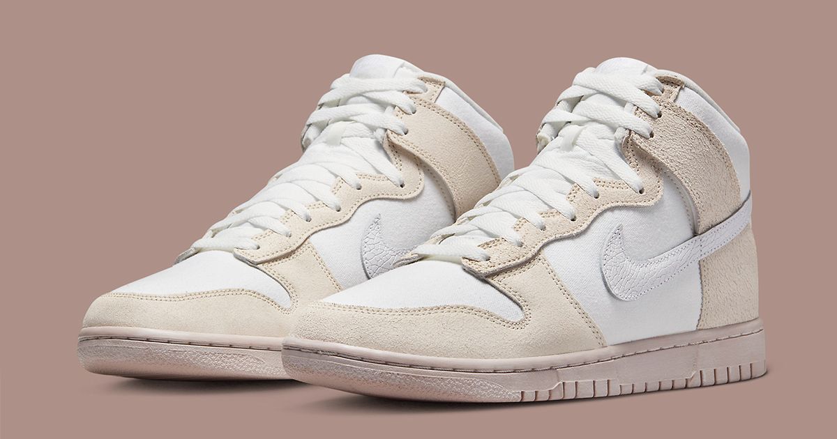 The Nike Dunk High EMB “Phantom” Features Cracked Leather and 