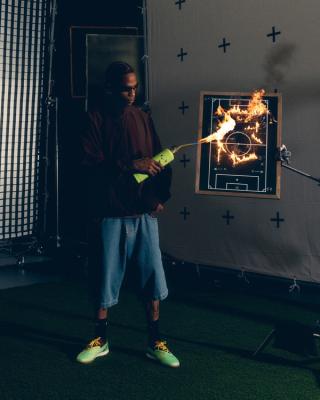 Travis Scott in Nike Football's "Rip the Script" Ad. Photo via Nike.