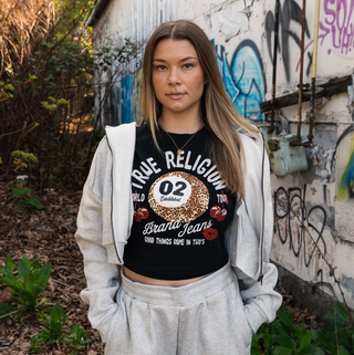 Women's True Religion Cherry Pool Ball Baby T-Shirt JD-exclusive shirt.