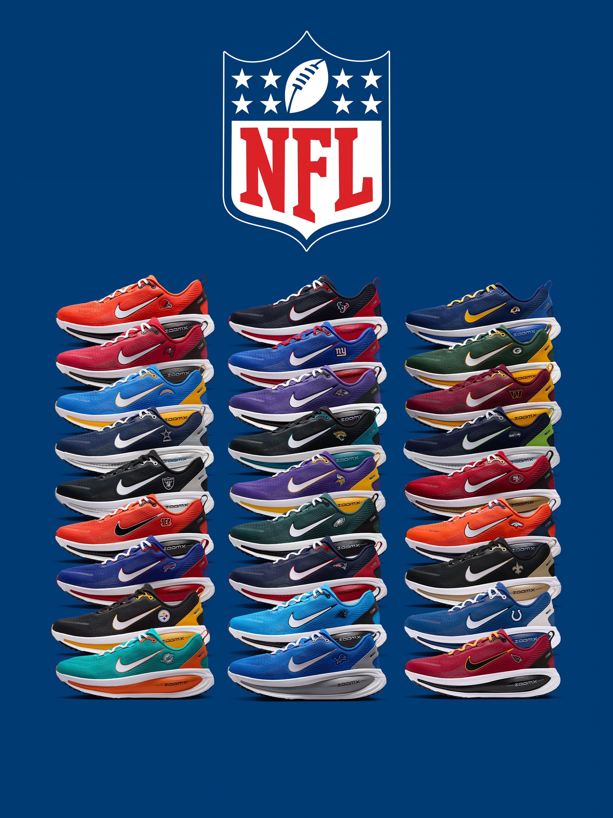 NFL x Nike Vomero 18 Collection Releases August 20