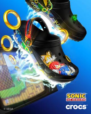 Sonic the Hedgehog x Crocs Classic Clog "35th Anniversary" promo material.