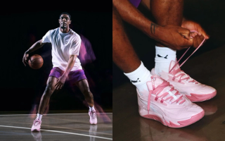 PUMA Scoot Zeros II basketball in a "Pink Pearlz" makeover.