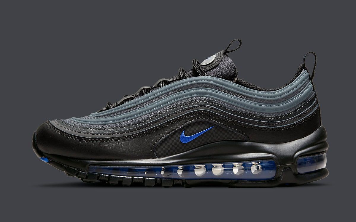 Nike air max 97 black with blue clearance tick