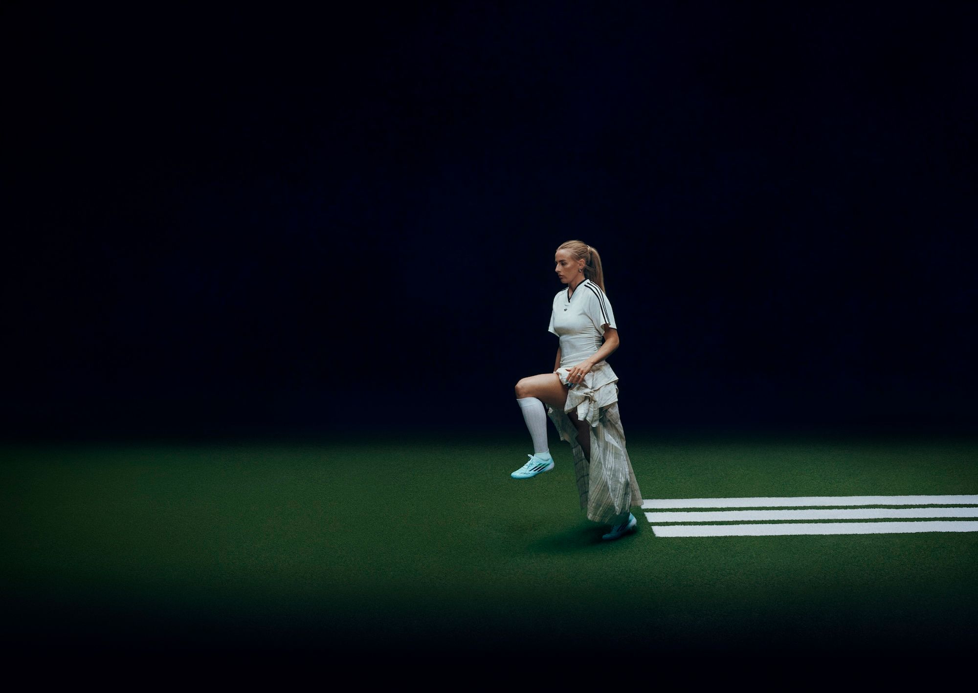 Chloe Kelly join adidas as F50 SPARKFUSION footballer. Photo via adidas.