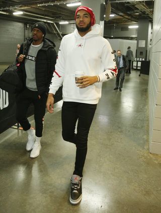 Karl Anthony-Towns ultraboost dna 10 shoes "Black Cement"