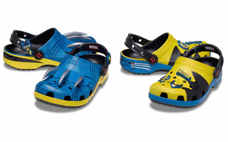 Marvel's Crocs Classic Clog collaboration inspired by Wolverine, in Adult and Kids sizing.