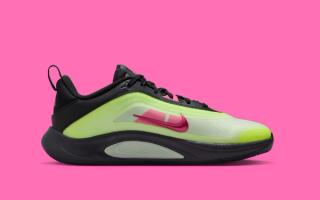 Medial angle of Big Kids' Nike A'One in a "Volt" color scheme.
