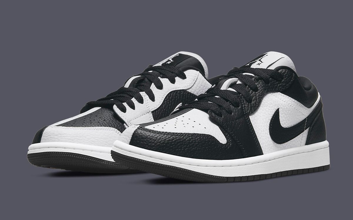 Jordan 1 black hot sale and white low