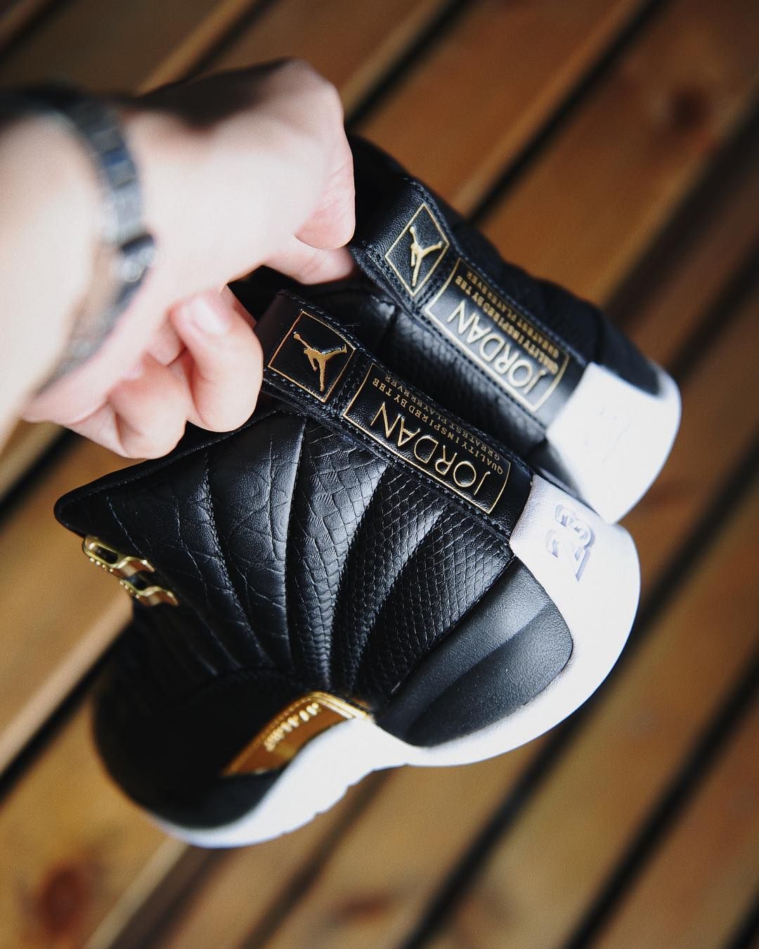 Jordan 12 wings black and outlet gold