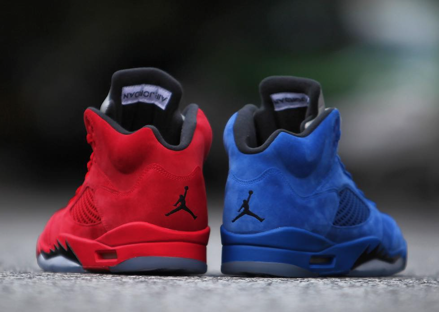 All blue shop suede 5s