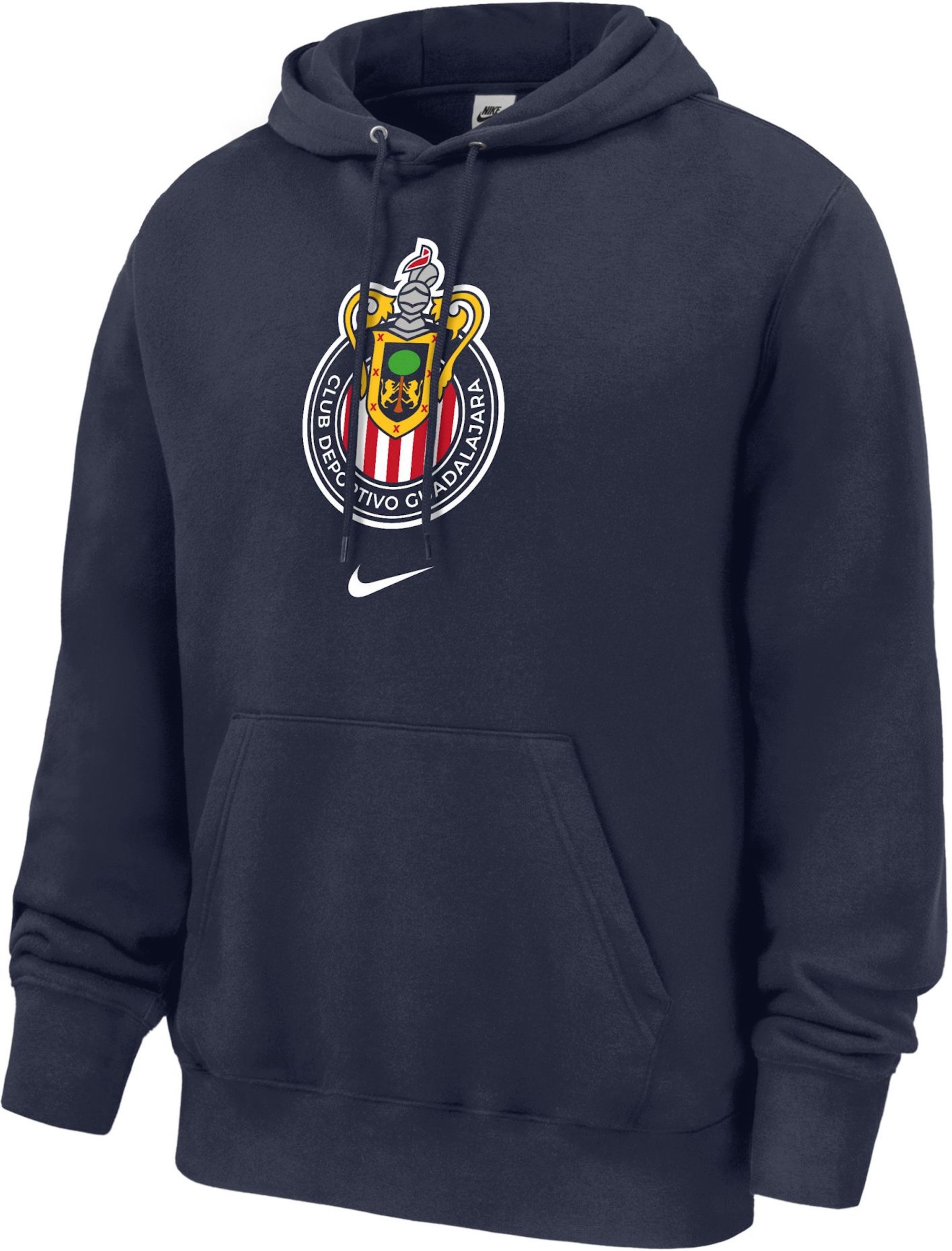 Chivas de Guadalajara Nike Fleece Graphic Hoodie "Navy" (SKU: N/A). Photo via DICK'S Sporting Goods.