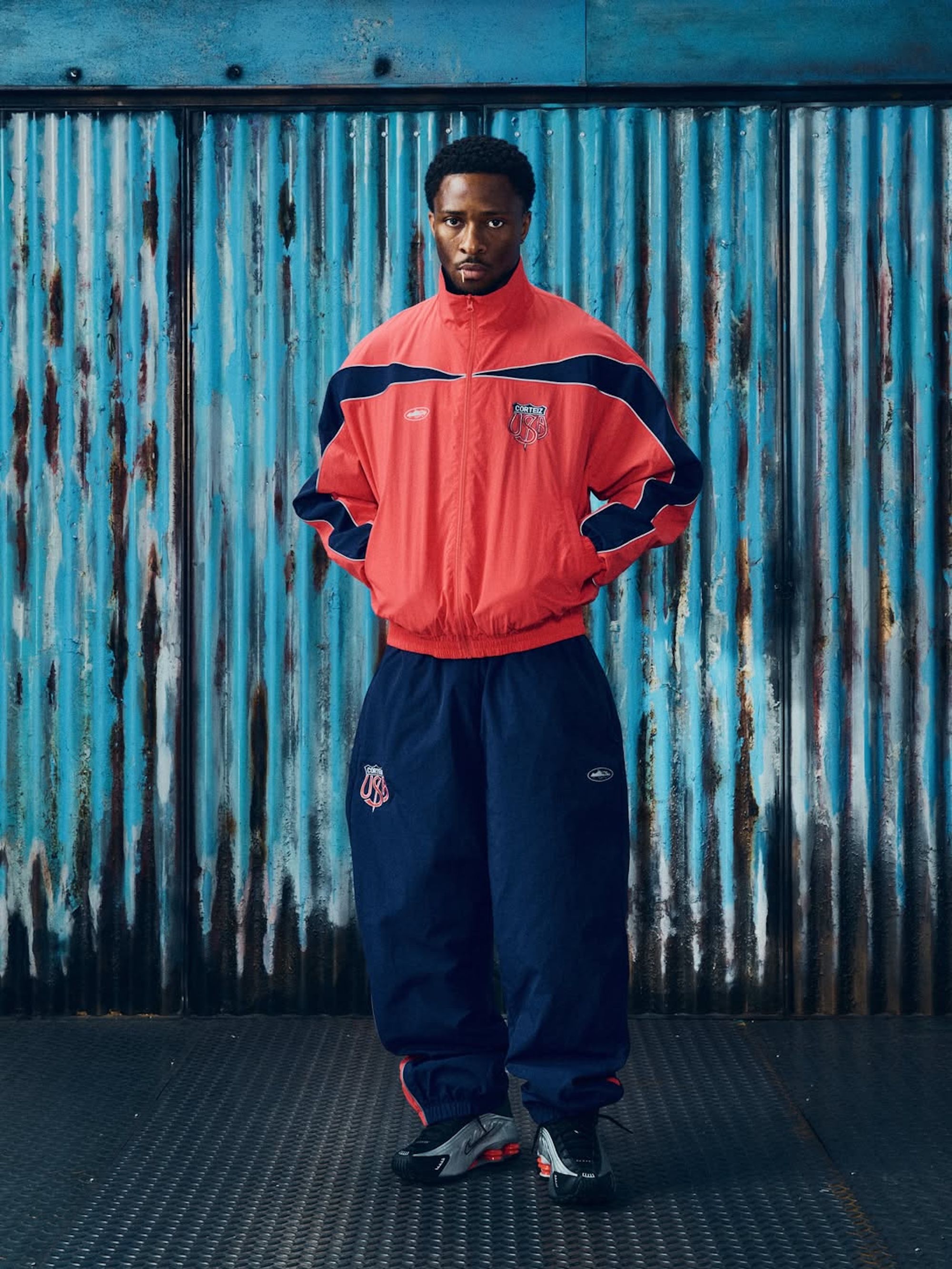 U.S.A.-inspired tracksuit by Corteiz. Photo via Corteiz.