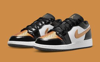 jordan 1 hand high og nrg patent gold toe black