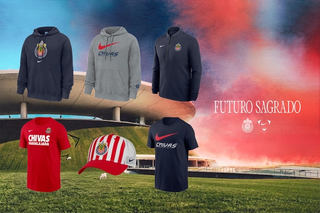 Six fan gear items by Nike for Chivas de Guadalajara (Club Deportivo Guadalajara) from Mexico's Liga MX league.
