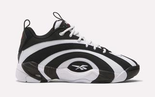 Reebok Shaqnosis Low in a "Black/White" color scheme.