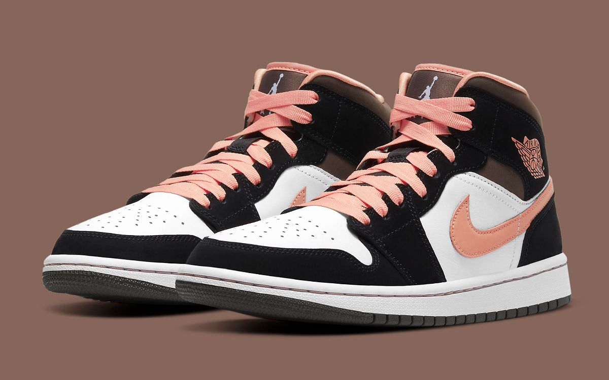 Black and shop peach jordans