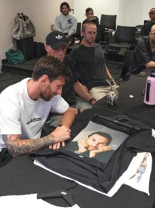 Lionel Messi & Ronnie Fieg for Kith x adidas Football. Photo via Ronnie Fieg.