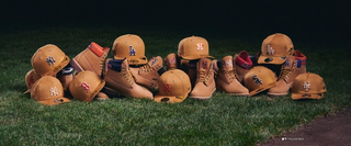 Timberland® x New Era® x MLB "Wheat" 6-inch boot & cap collection dedicated to teams like the New York Yankees, Los Angeles Dodgers, and Boston Red Sox. Photo via Timberland.