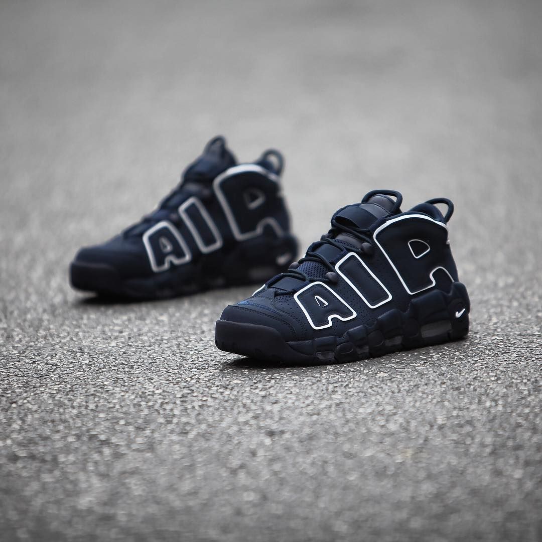 Nike uptempo outlet obsidian on feet