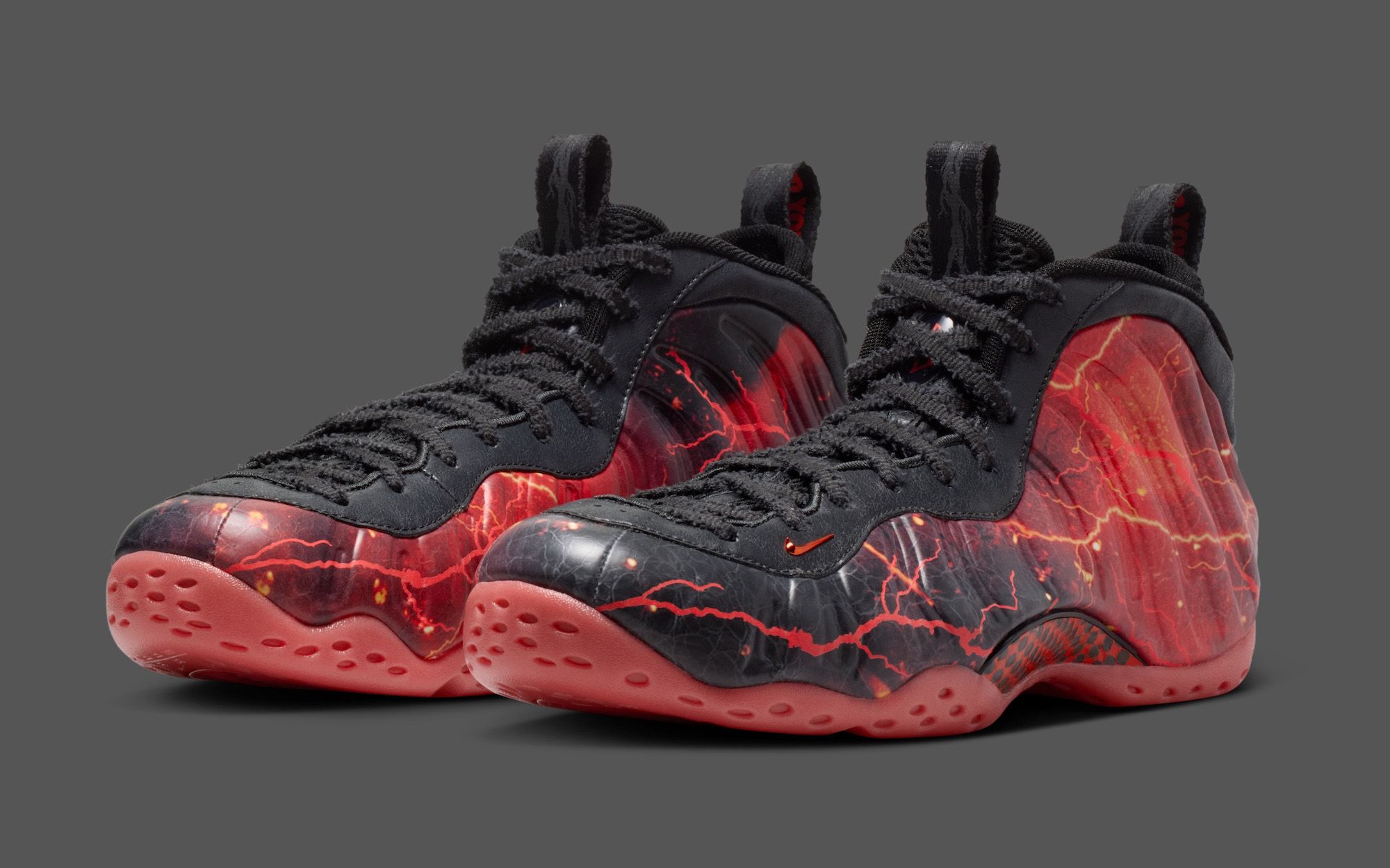 red black and white foamposite